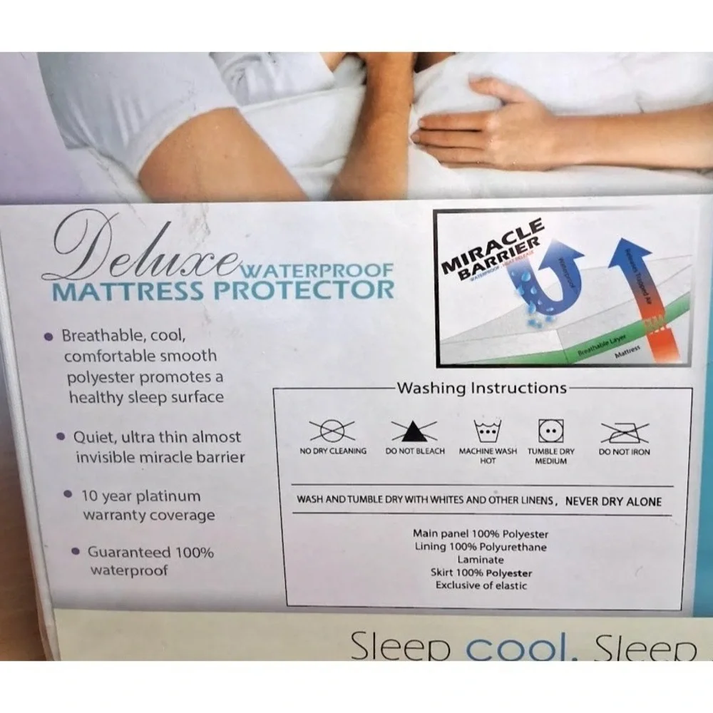 Bed Lock Deluxe Mattress Protector King Size Waterproof White Allergy Protection